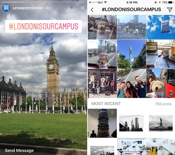 University of Westminster London Social Media Story
