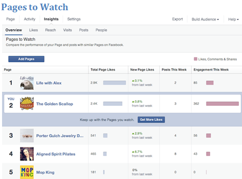 Pages to Watch facebook marketing