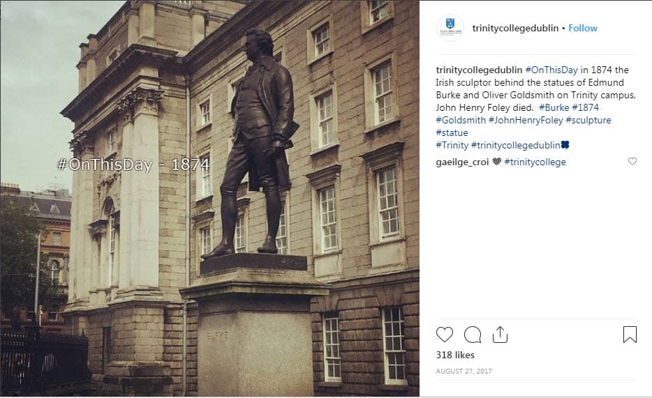 screenshot of example of instagram marketing for student recruitment