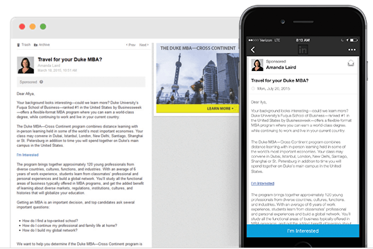 linkedIn university ads
