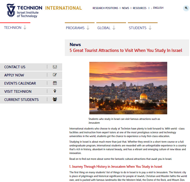 Technion Content Strategy