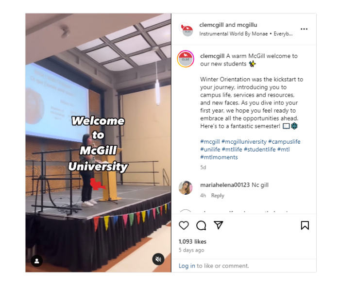 An instagram post that attracts and engages students for better lead generation