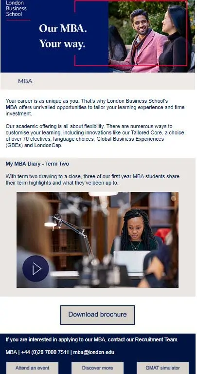 email marketing for business schools