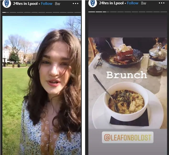 social media stories for universities