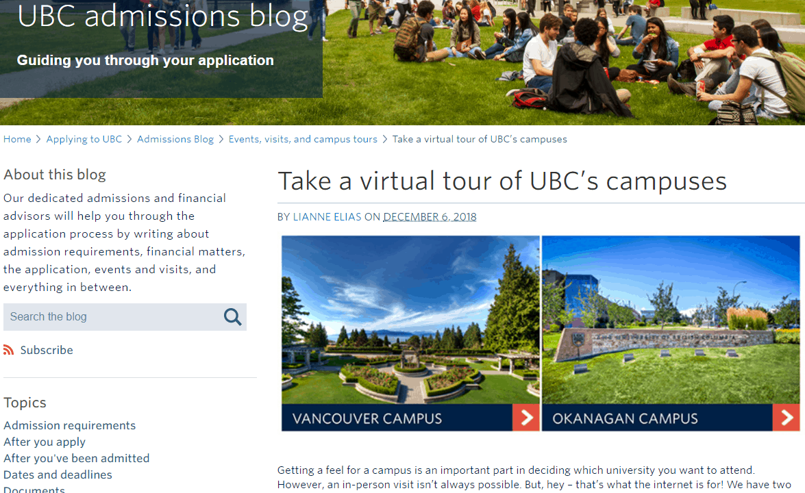 higher ed web design