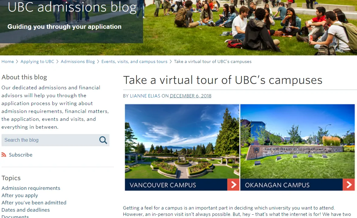 higher ed web design