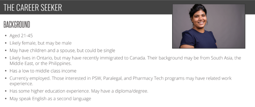 image of an example of a higher education persona