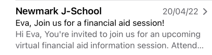 subject line for admissions email