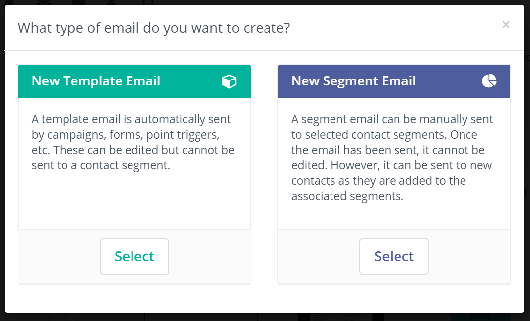 template or segment email