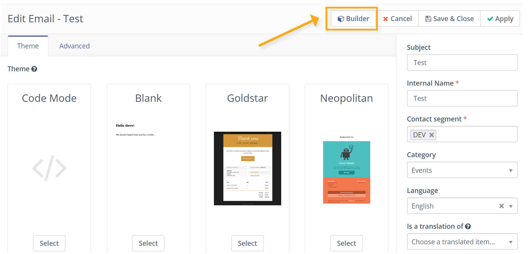 email builder