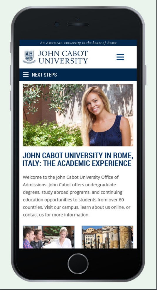 A screenshot of a mobile-friendly blog post as an example of mobile SEO for schools