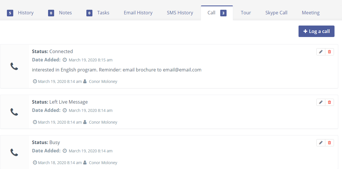 CRM student recruitment
