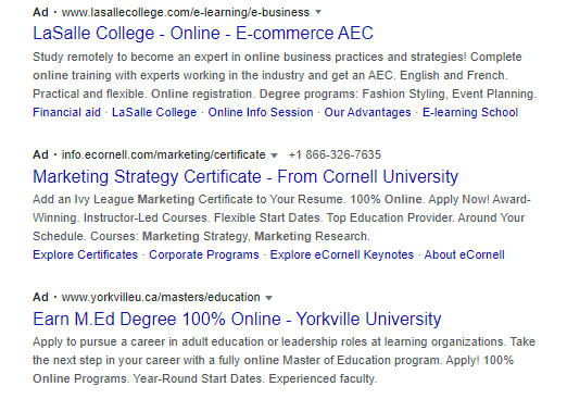 ads for schools