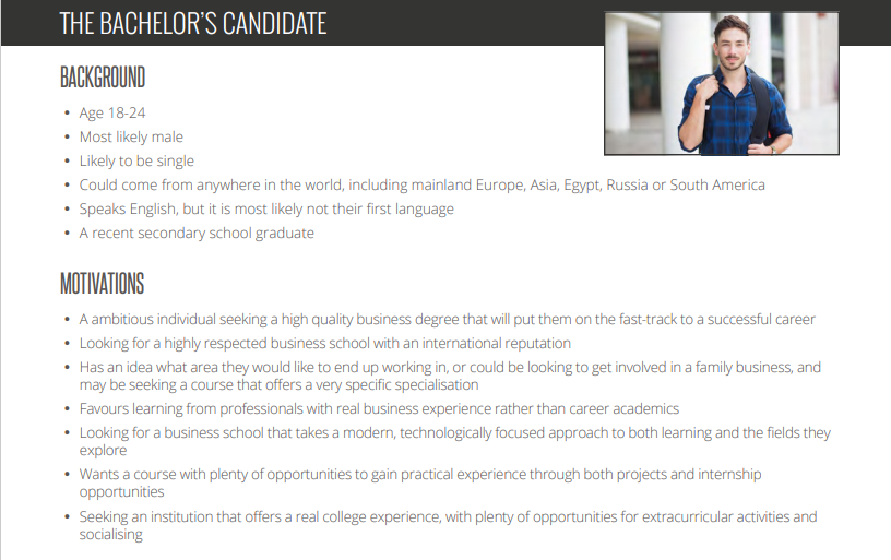 social media student personas