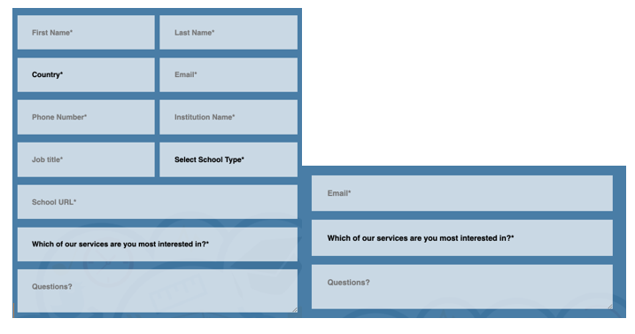 dynamic forms for school website