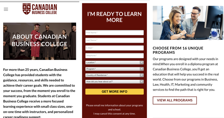 education website design