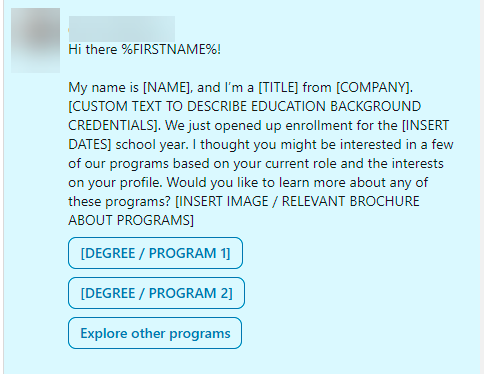 linkedin conversation ads for schools