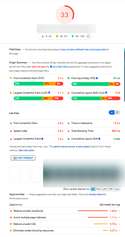 education web page speed
