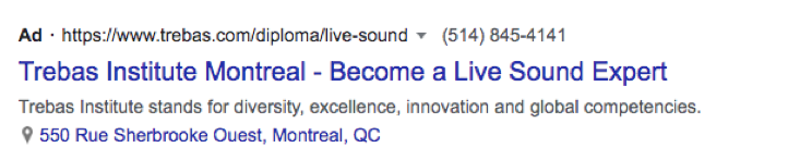 Google ads and universities