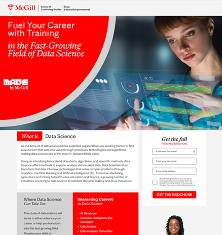education landing pages