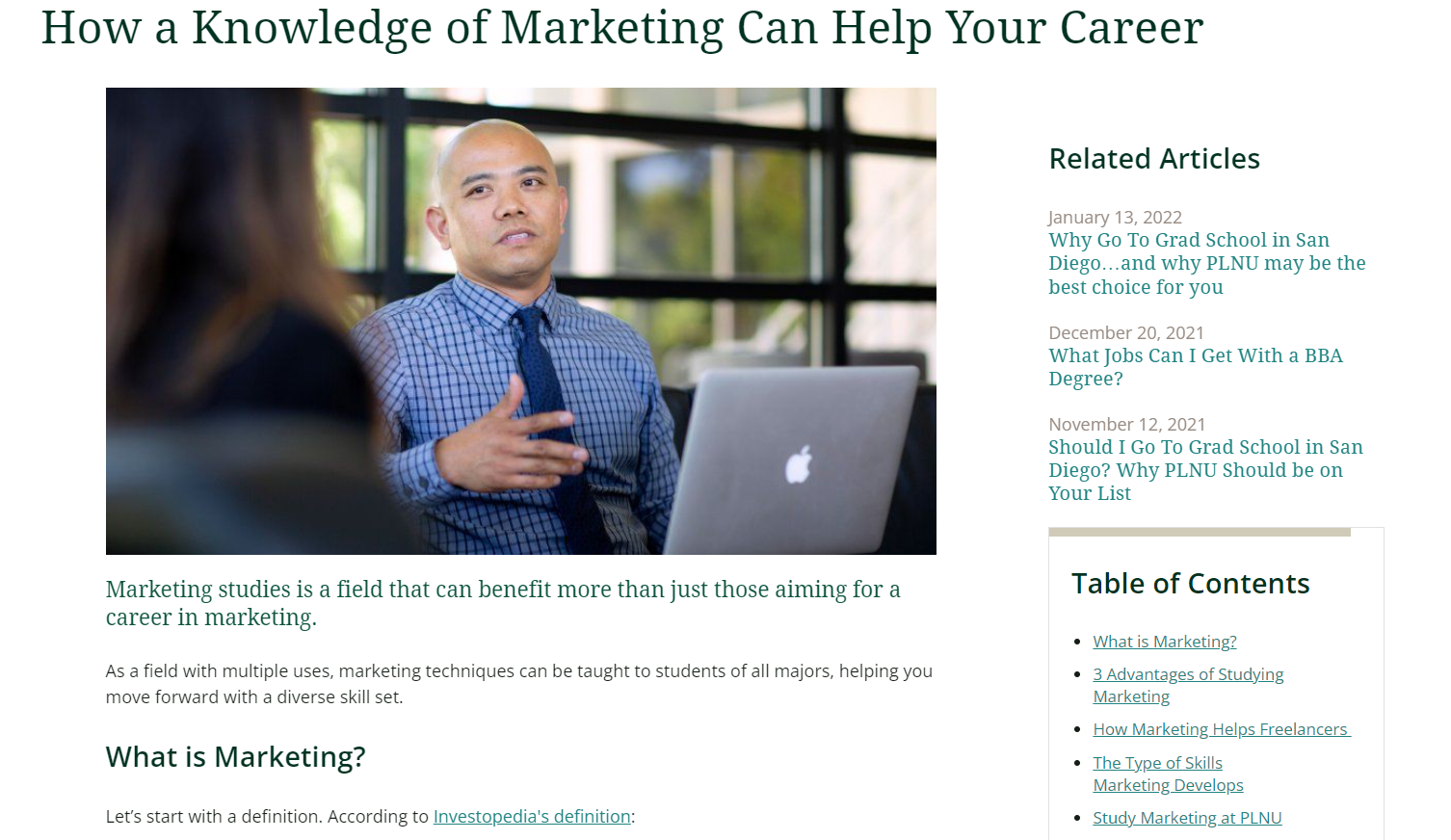 content marketing for higher education