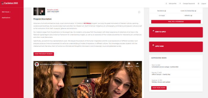 student admissions portal