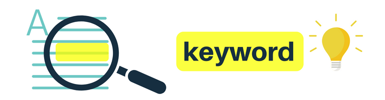 Icons representing keyword research