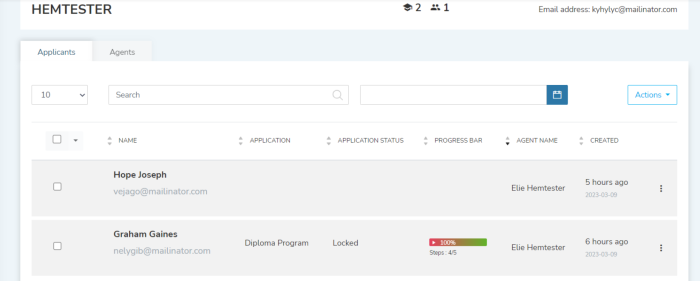 HEM SP RH app progress