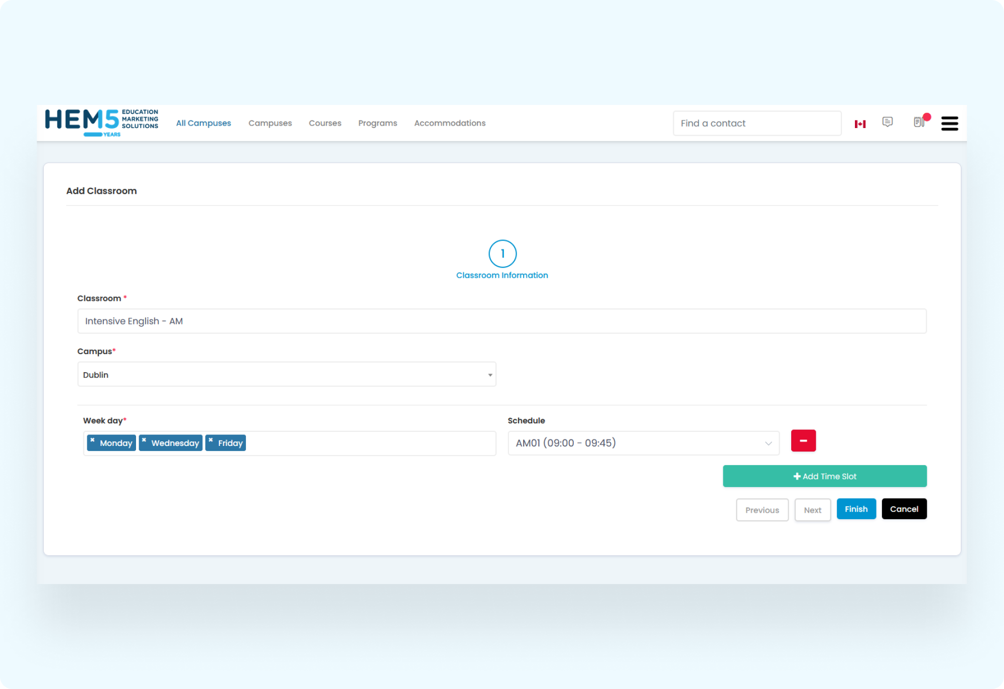 Adding a New Classroom