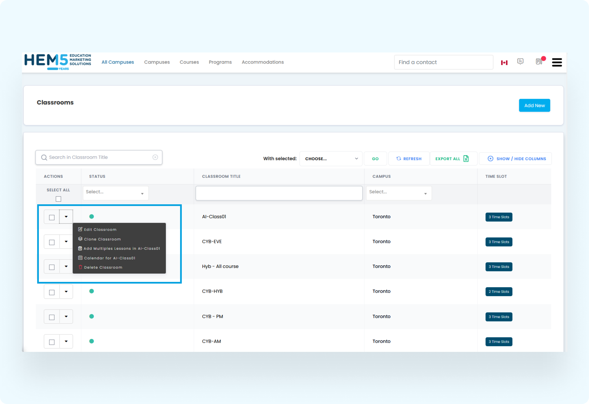 Managing Classrooms Efficiently