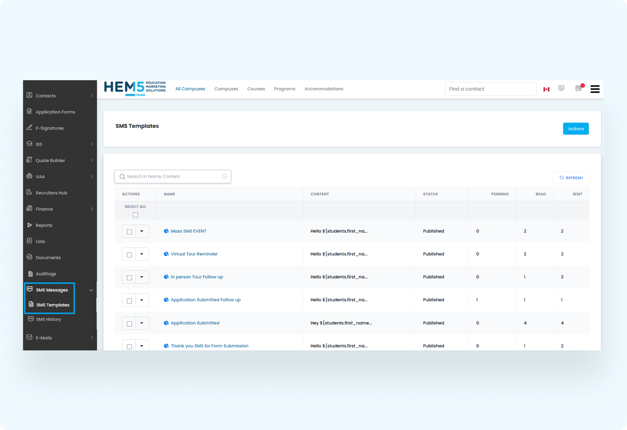 Accessing Bulk SMS (SMS Messages)