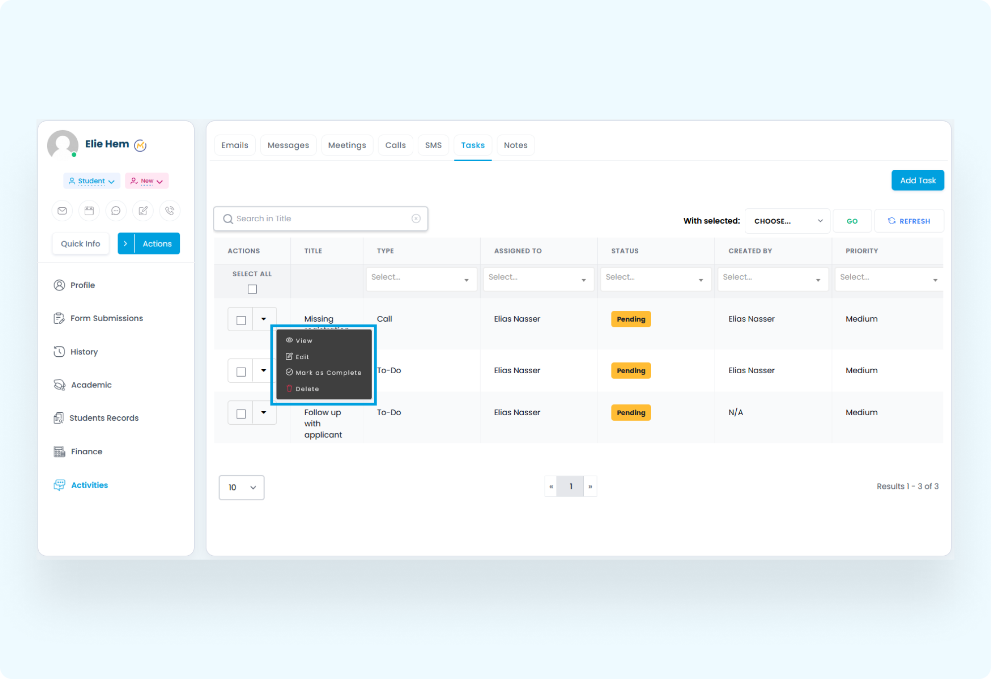 Managing Existing Tasks Managing Existing Tasks