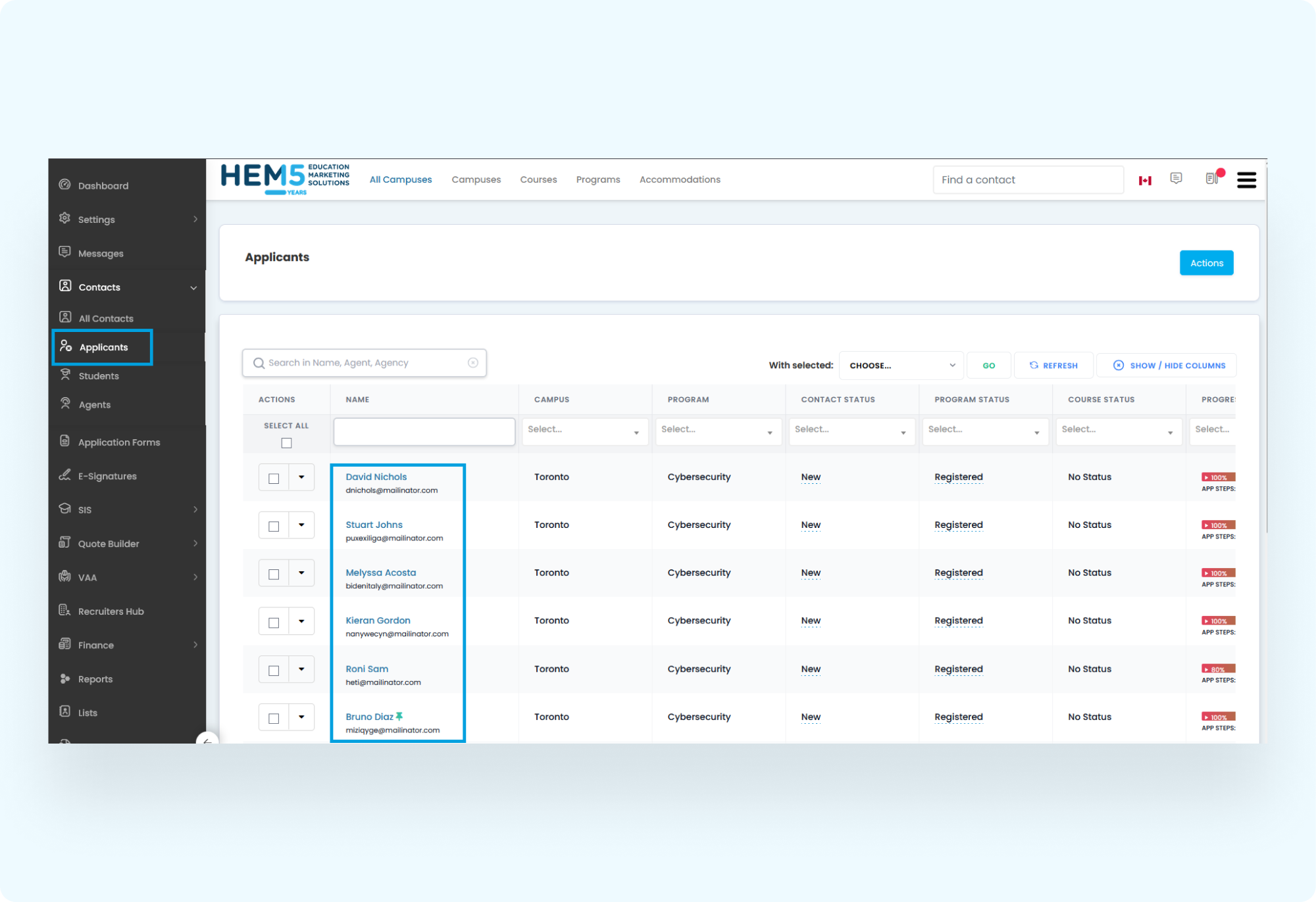 Accessing Meetings for a Contact