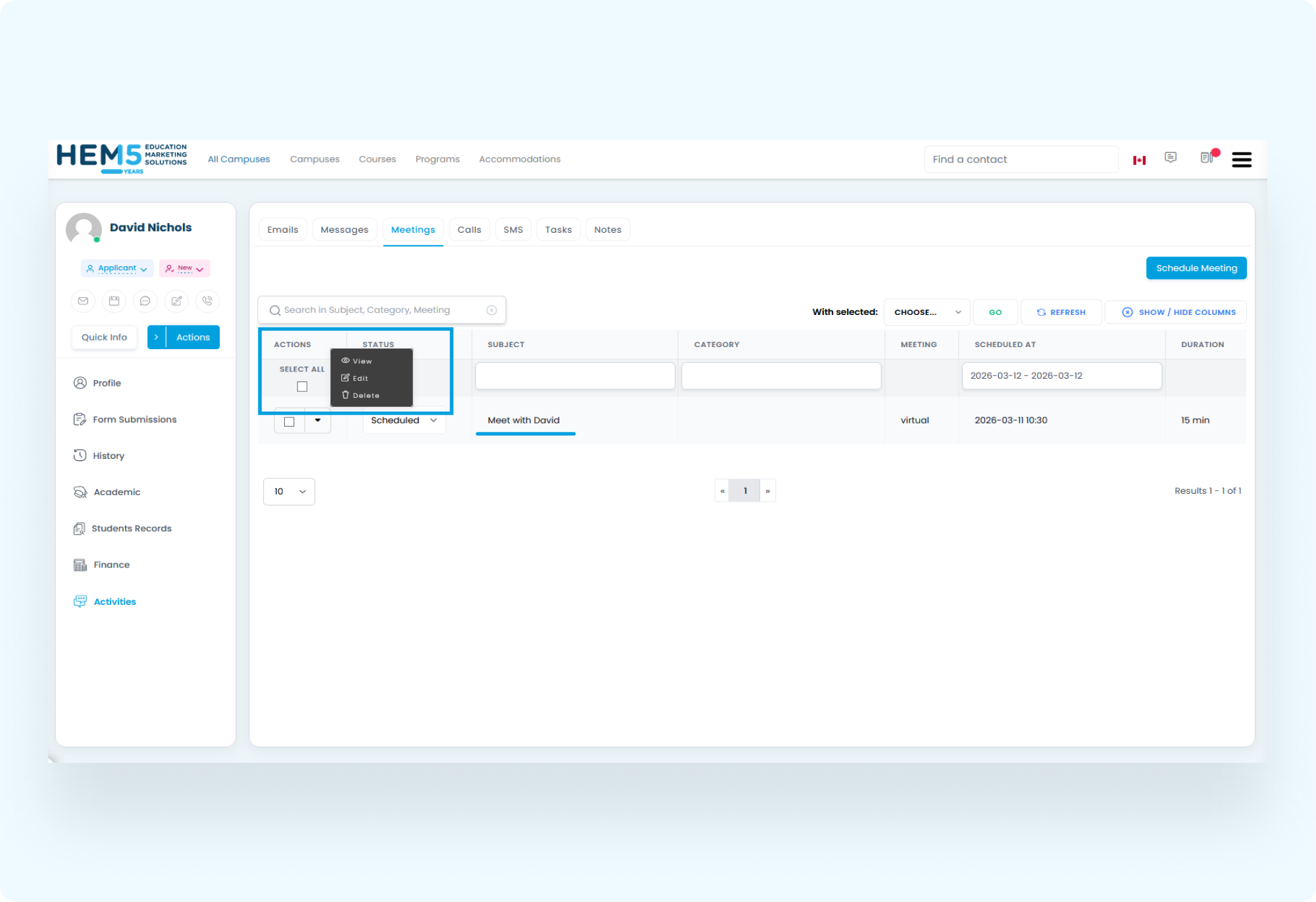 Managing Existing Meetings Managing Existing Meetings