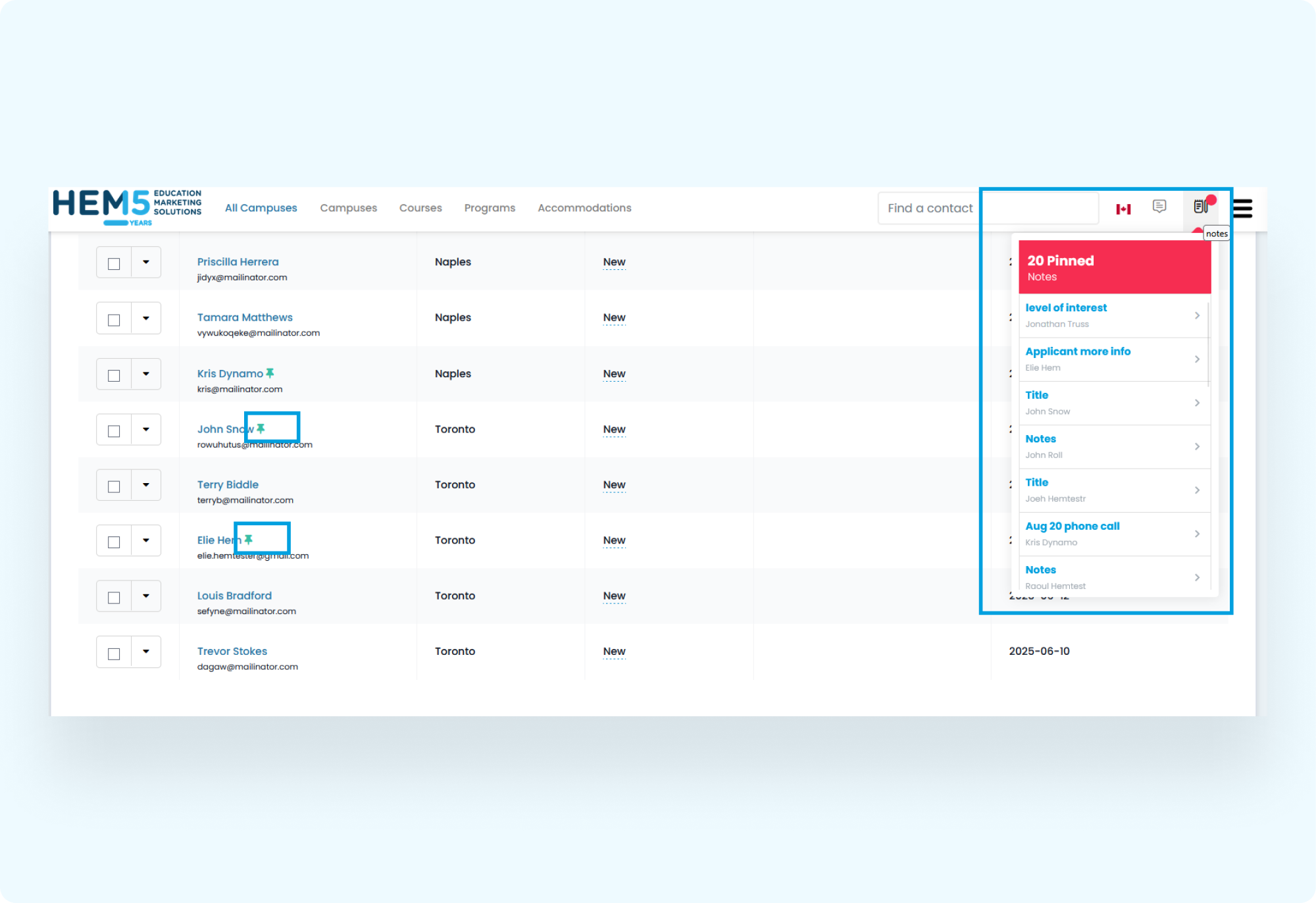 Pinning Notes and Quick Access (Pinned Notes)