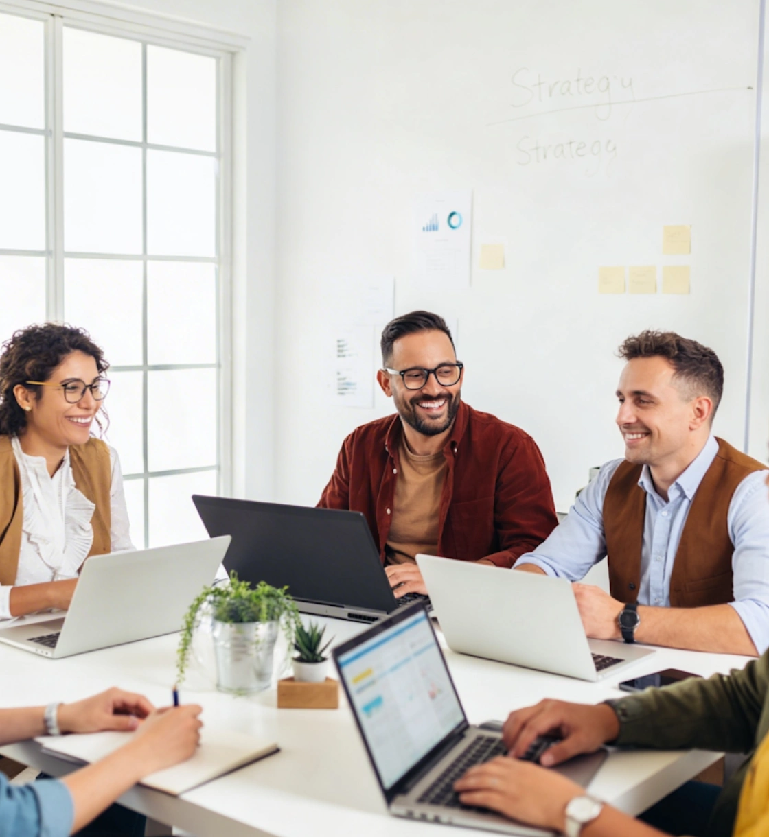 Marketing team reviewing an enrollment content strategy