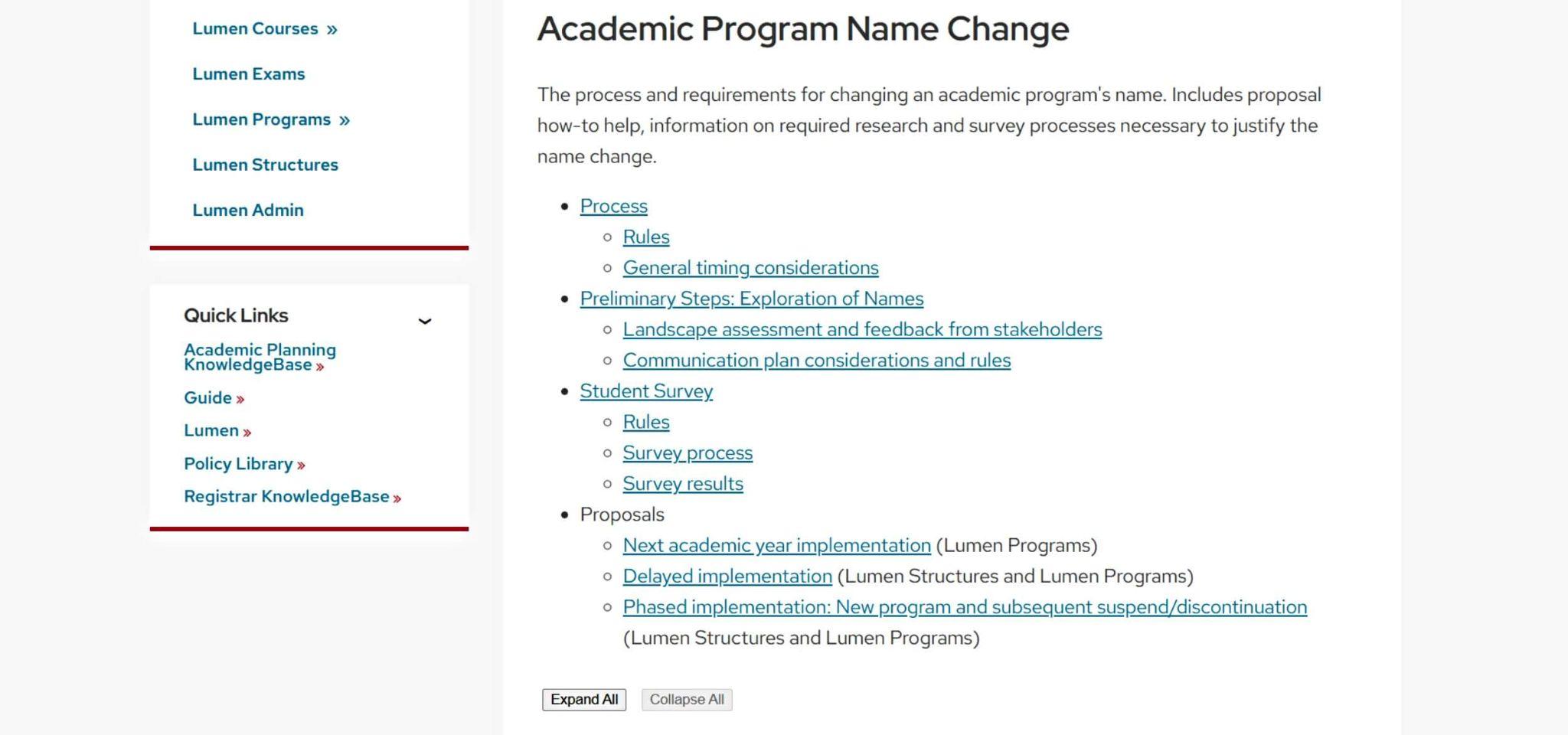 UW–Madison academic program name change process and timing guidance